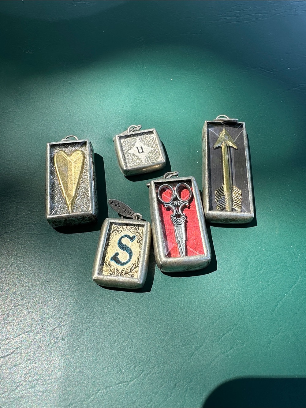 Jewel Kade Mixed Charm Pendant Set in Gold, Silver, Red, Black